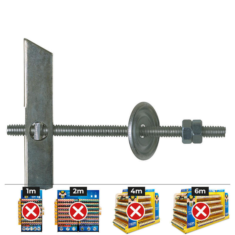Caja 100 Unid. Basculante Espárrago M4 Con Arandela Y Tuerca