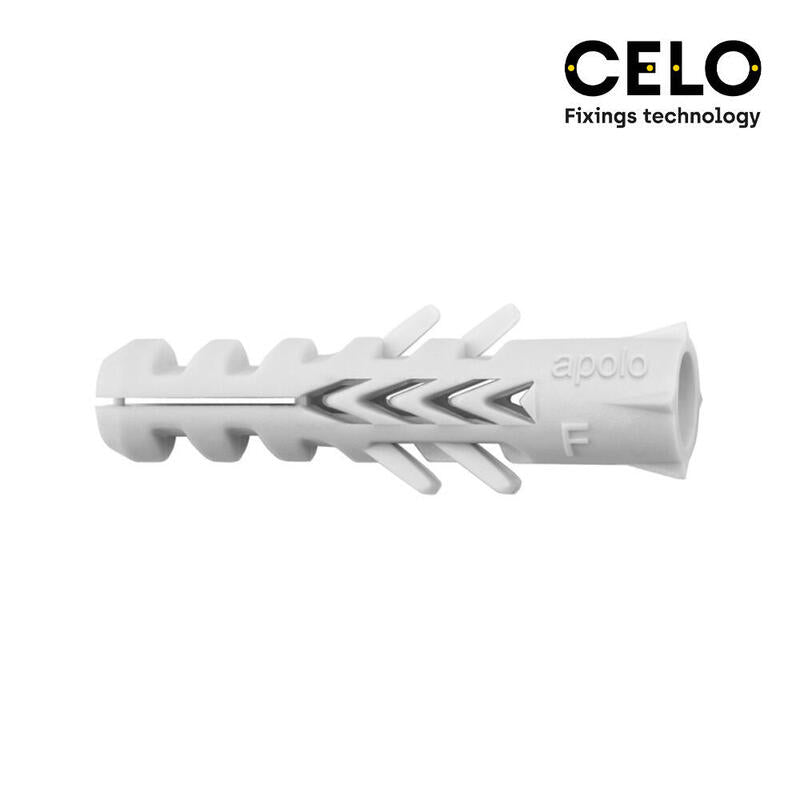 Caja 100 Unid. Taco Nylon Doble Antigiro Din/Ref Nf Ø5mm Celo