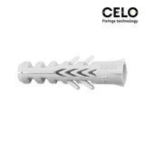 Caja 100 Unid. Taco Nylon Doble Antigiro Din/Ref Nf Ø5mm Celo