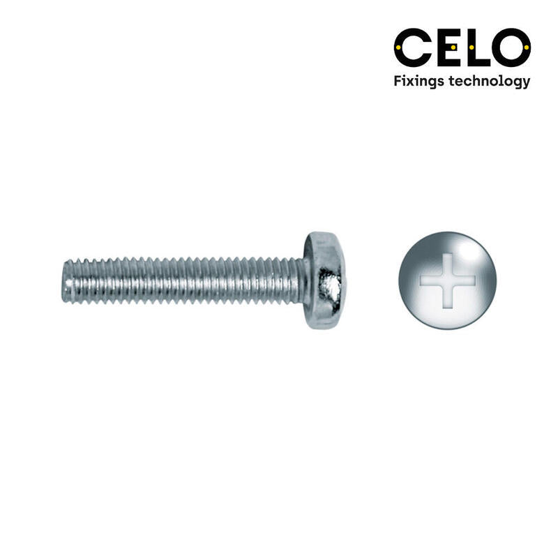 Caja 150 Unid. Tornillo Metrica Alomado Philips Din/Ref 7985 Ø6x40mm Zincado Celo