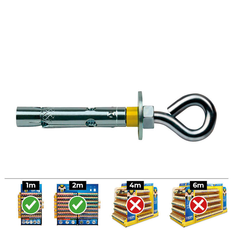 Caja 25 Uds. Anclaje Dynabolt Aro Ø8x45mm Zincado Celo