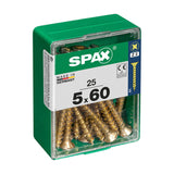 Caja 25 Uds. Tornillo Madera Spax Cab. Plana Yellox 5,0x60mm Spax