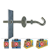 Caja 25 Unid. Basculante Con Gancho M6 Con Arandela Y Tuerca