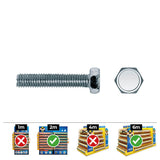 Caja 250 Unid. Tornillo Metrica Hexagonal Din/Ref 933 Ø6x25mm Zincado Celo