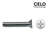 Caja 250 Unid. Tornillo Metrico Avellanado Phillips Din/Ref965 Ø5x20mm Zincado Celo
