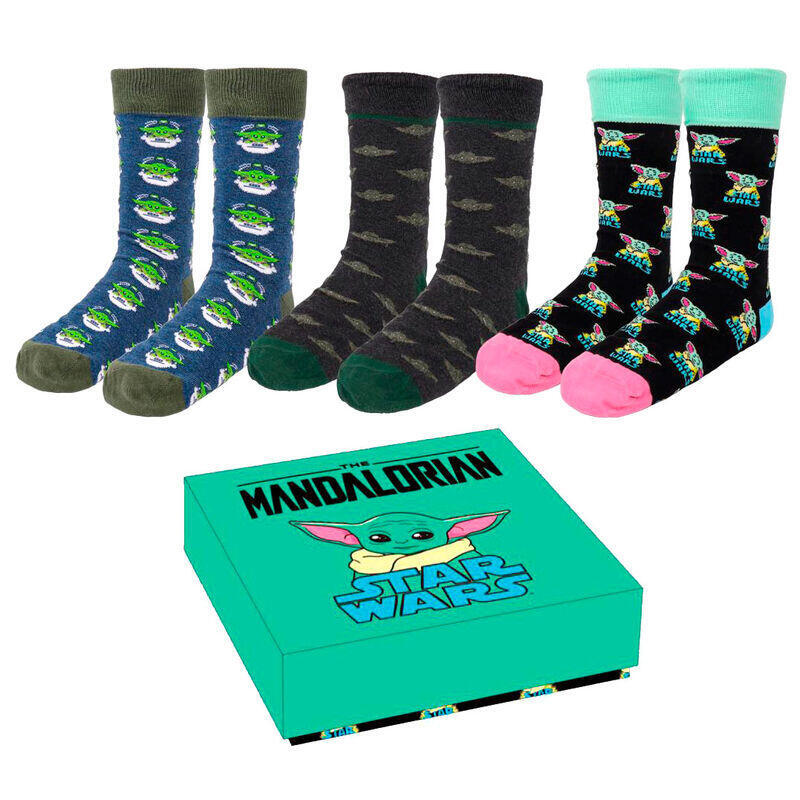 Caja 3 Calcetines Yoda Child The Mandalorian Star Wars Adulto