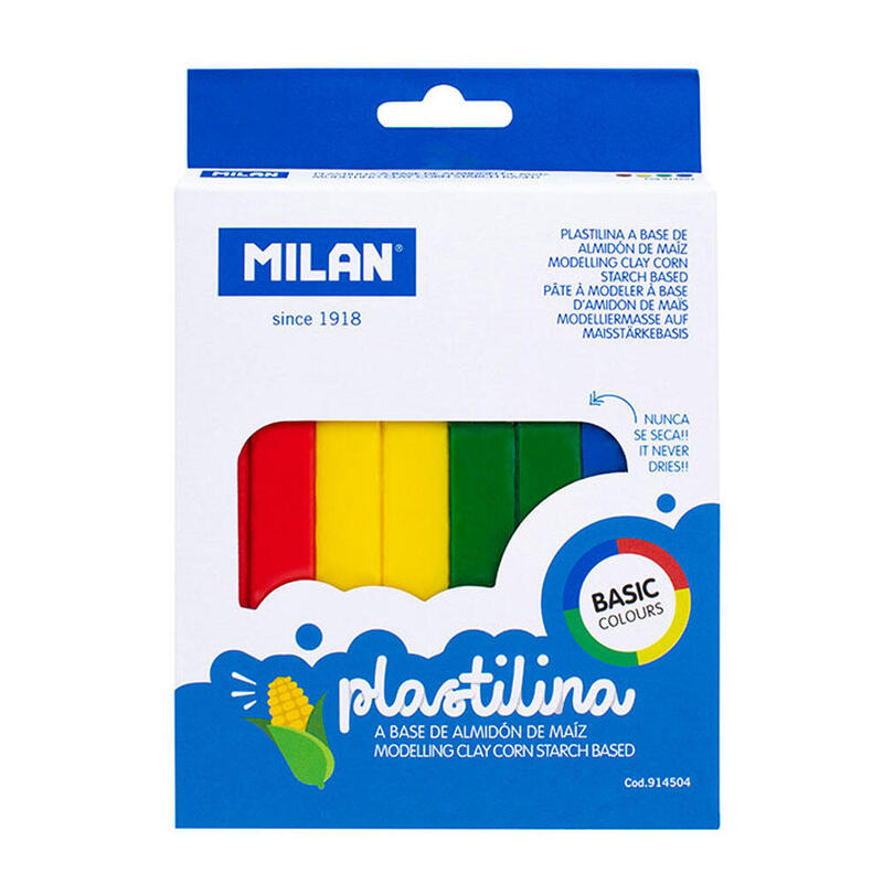 Caja 4 Barras De Plastilina De Colores 330g Milan