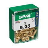 Caja 50 Uds. Tornillo Madera Spax Cab. Plana Yellox 5,0x25mm Spax
