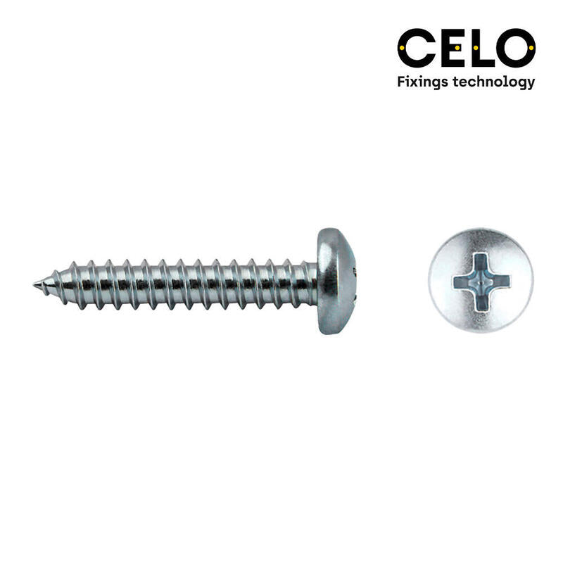 Caja 500 Unid. Tornillo Chapa Alomada Philips Din/Ref 7981 3,5x16mm Zincado Celo