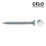 Caja 500 Unid. Tornillo Madera Avellanado Pozi Din/Ref Vlox Ø3,5x35mm Zincado+Lubr. Celo