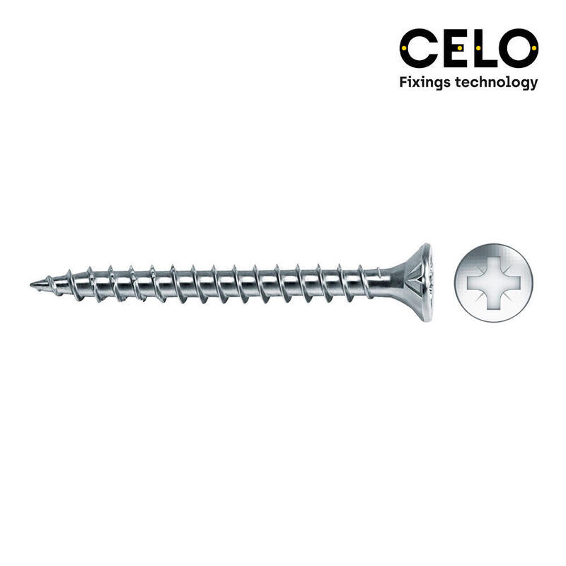 Caja 500 Unid. Tornillo Madera Avellanado Pozi Din/Ref Vlox Ø3,5x45mm Zincado+Lubr. Celo