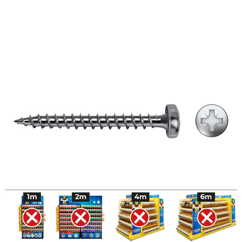 Caja 500 Unid. Tornillo Madera Vlox B Rosca Completa Alomado Impronta Pz Ø4,5x20 Mm Cincado