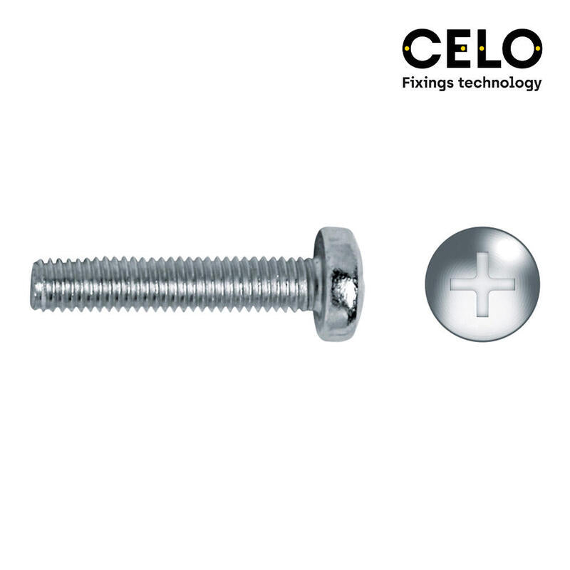 Caja 500 Unid. Tornillo Metrica Alomado Philips Din/Ref 7985 Ø4x8mm Zincado Celo