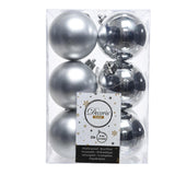 Caja De 12 Bolas Plata Decorativas Para Arbol De Navidad Ø6cm