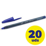 Caja De Bolígrafos De Tinta De Aceite Bic Cristal Exact Ultrafine 992605 20 Unidades Azules