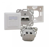 Caja De Conexiones Helos, Cat 6a (Eia / Tia), Ap / Up, 2 Puertos, Vertical, Blanco Puro