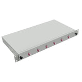 Caja De Conexiones Helos Fo 19 "Con 6 Adaptadores Lc Dúplex Om4, Gris
