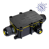 Caja De Empalmes Aerea Para Exterior Estanca Con 3 Prensaestopas Ip68 Para Exterior 8x5,2x3,7cm Black Series Solera (Retractilado) Bk-3p