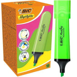 Caja De Marcadores Fluorescentes Bic Highlighter Flat Neón 12 Unidades Verdes