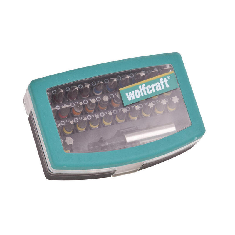 Caja De Puntas Solid, Con Portapuntas Magnético Y 31 Puntas 2975000 Wolfcraft