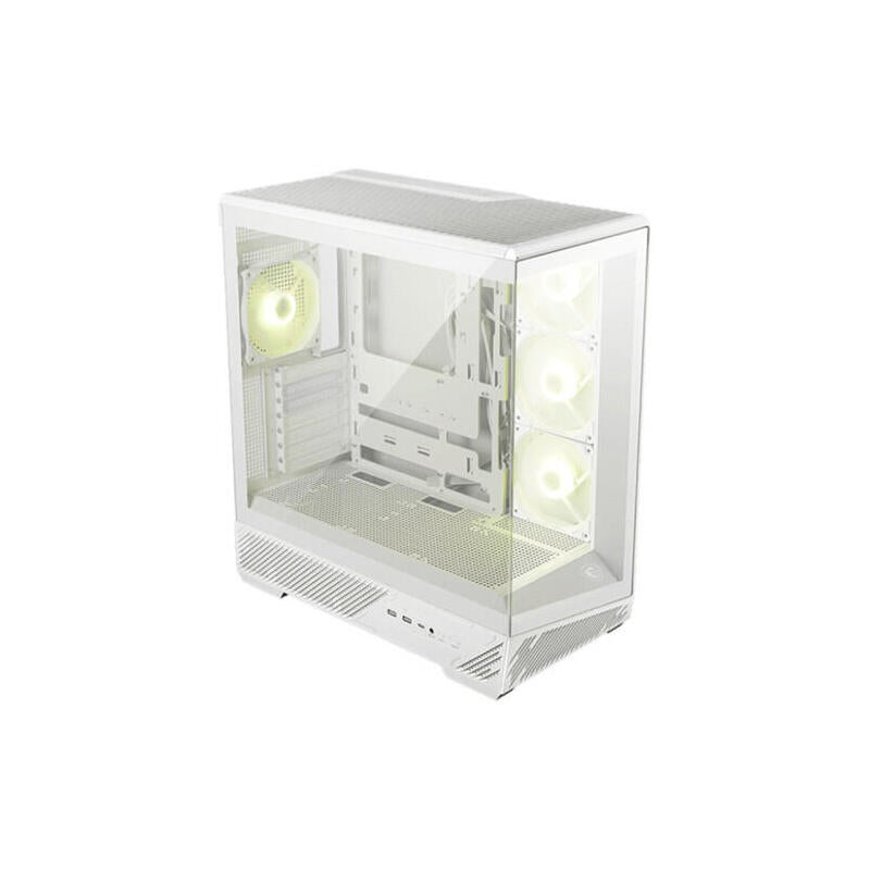 Caja Msi Mag Pano 130r Pz White,3x2.5"+2x2.5"/3.5,3x120+1x120mm (Argb),2xusb3.2+1usb3.2 Type C+Audio+Micro,Mid Tower,Blanca
