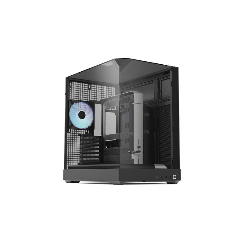 Caja  Pc  Apnx V2, Torre  Vidrio Templado X 3 Apcm-Vi02143.11 Negra