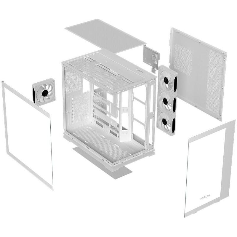 Caja Pc Krux Atron  (Blanco, Panorama-Hartglas) Krxd018