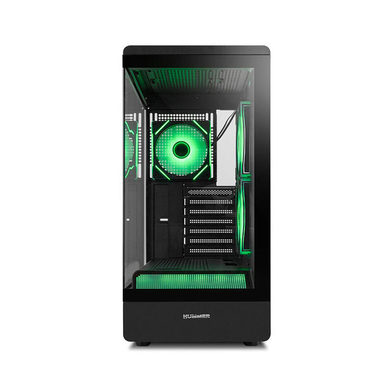 Caja Pc Nox Semitorre Frameless Hummer Signal Argb Negro Usb Type C