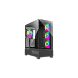 Caja  Pc Xilence Flare X909.Argb, Negra, Vidrio Templado X 2 Xg179