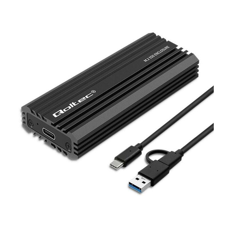 Caja  Qoltec 52270  Nv2270 Para Unidad Ssd M.2  Sata  Nvme  Usb-C  2tb