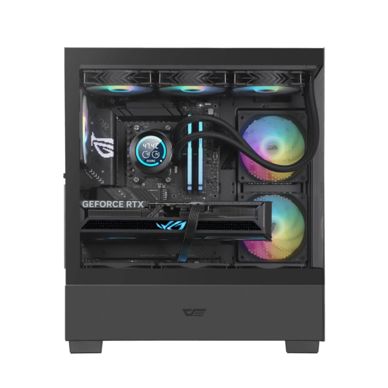 Caja Semitorre Atx Ds500 Rgb Negro Darkflash Int: 2x2'5, 2x3'5 / 1xusb3.0, 2xusb2.0 / Audio Hd In/Out / Negro