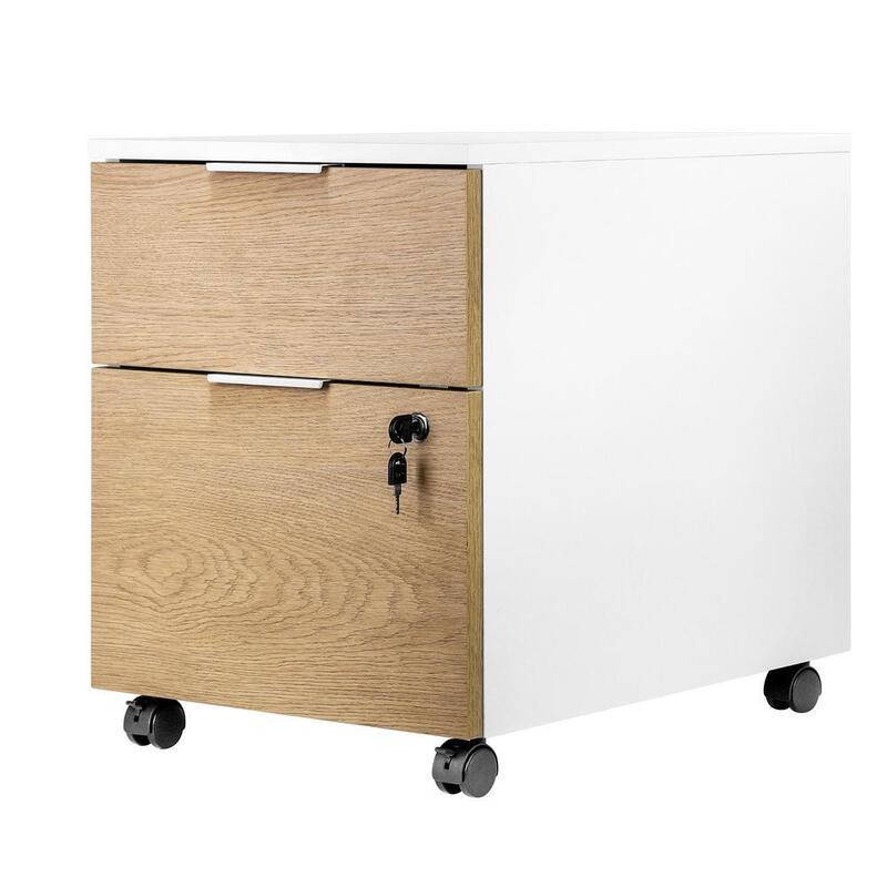 Cajonera Artisan Combinación Blanca Y Madera Natural