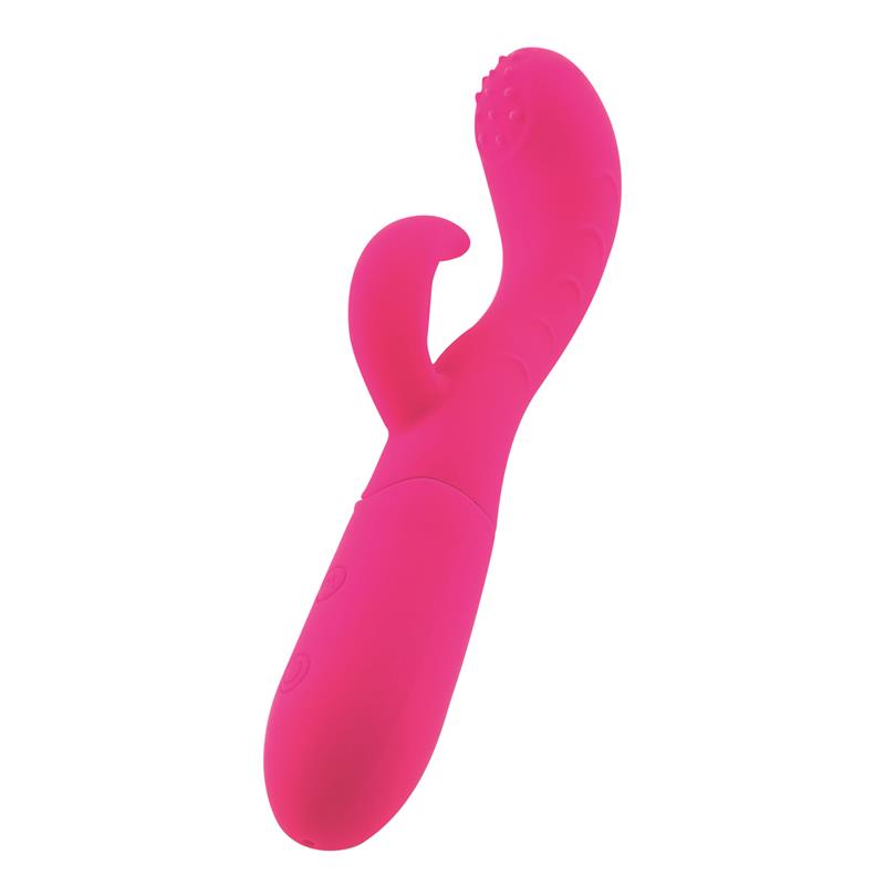 Cakey Vibrador Punto G Y Conejito Usb Silicona Fuchsia