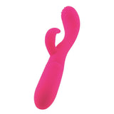 Cakey Vibrador Punto G Y Conejito Usb Silicona Fuchsia