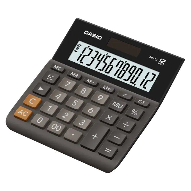 Calculadora Casio Wide H Series Mh-12 Negra