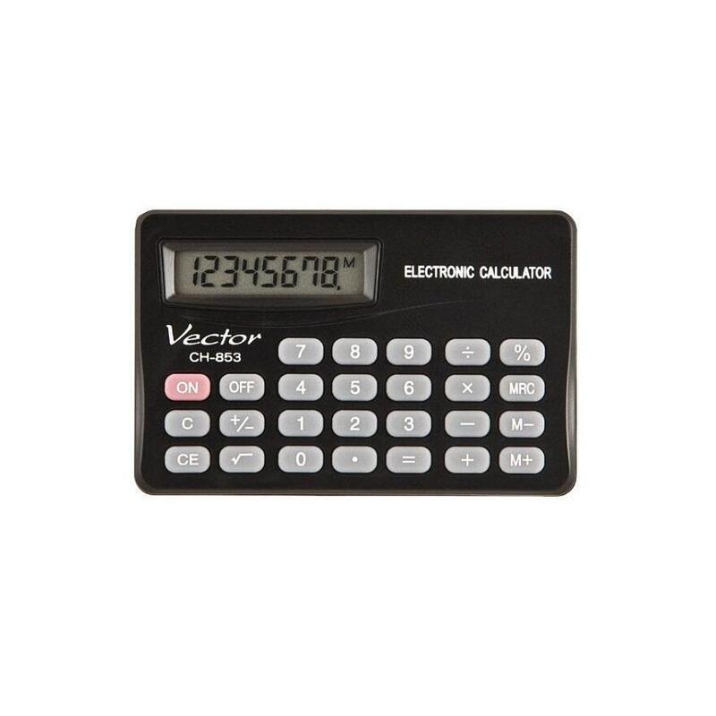 Calculadora De Bolsillo Vector Kav Ch-853, 8 Dígitos, 83 X 53 Mm, Negra