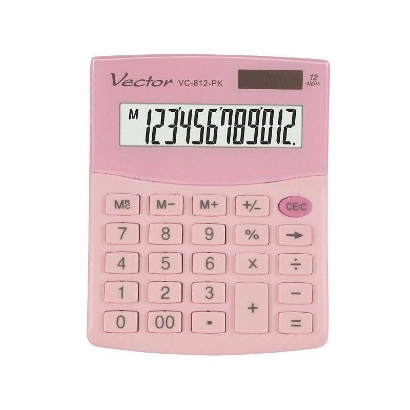 Calculadora De Oficina Vector Kav Vc-812 Pk Pink