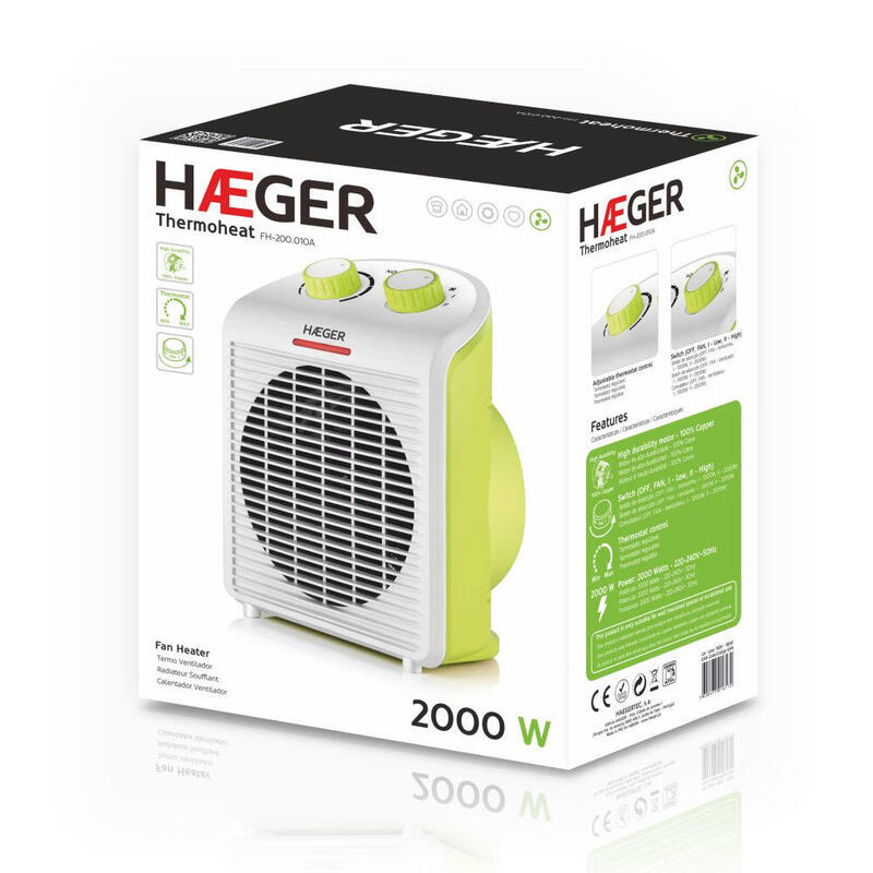 Calefactor Haeger Thermoheat 2000w Termostato Regulable