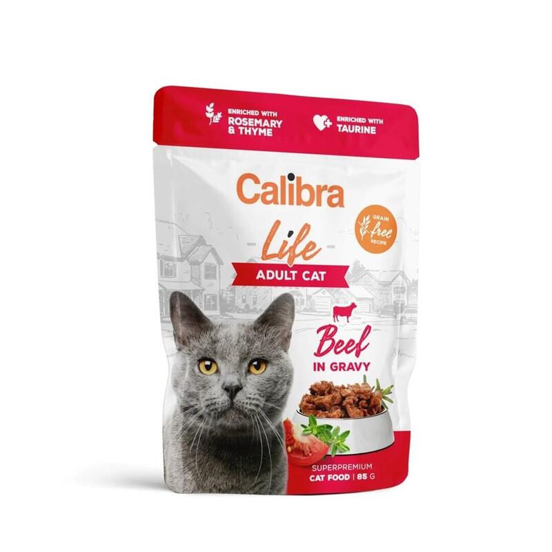 Calibra Cat Life Pouch Adult Beef In Gravy 85g