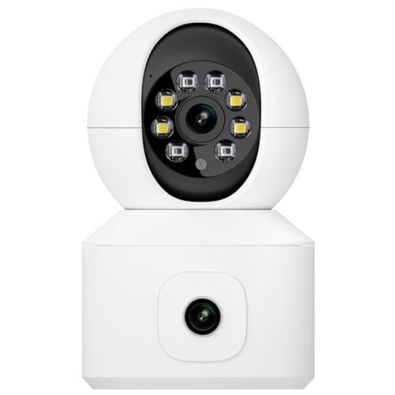 Camara De Seguridad Ip Escam Qf010 2mp+2mp Visión Nocturna A Color Paneo Wifi Blanco