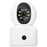 Camara De Seguridad Ip Escam Qf010 2mp+2mp Visión Nocturna A Color Paneo Wifi Blanco