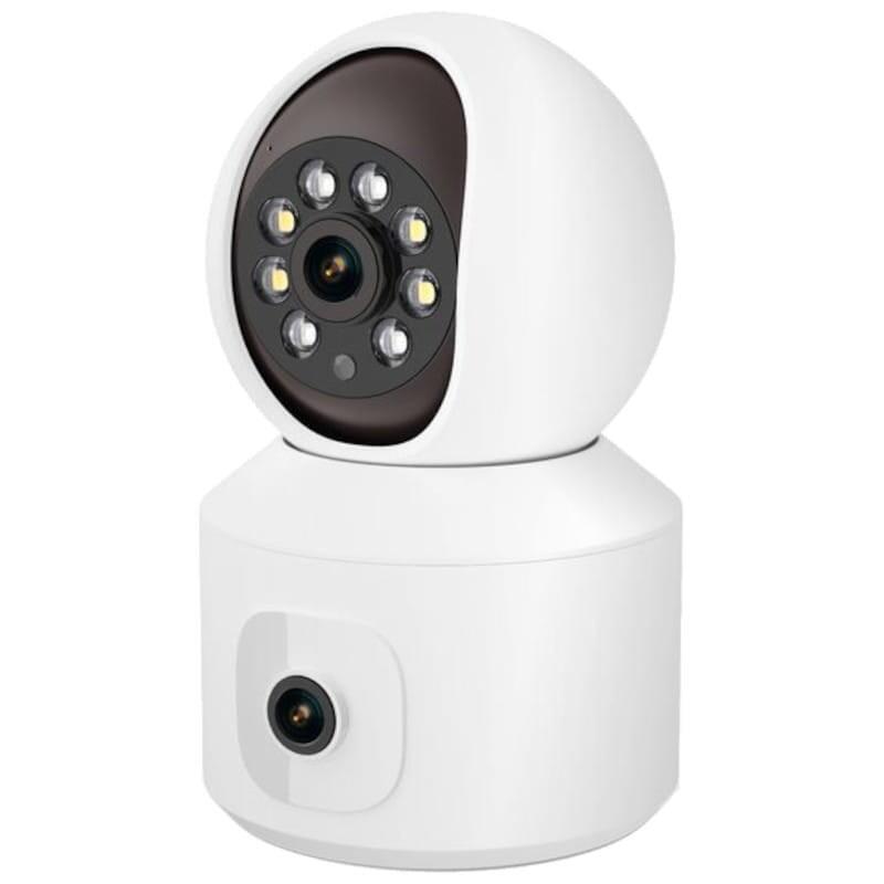 Camara De Seguridad Ip Escam Qf010 2mp+2mp Visión Nocturna A Color Paneo Wifi Blanco