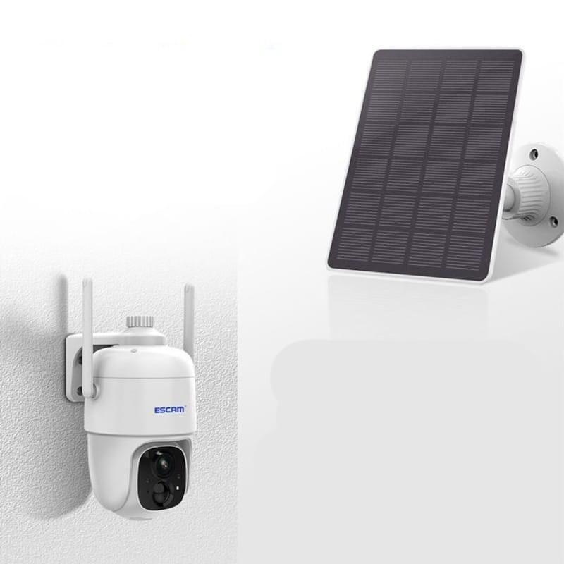 Cámara De Vigilancia Ip Escam G24 3m Wifi Panel Solar Blanco