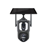 Cámara Escam Qf390 1080p Lente Dual Wifi Panel Solar Negro - Cámara De Seguridad