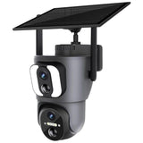 Cámara Escam Qf390 1080p Lente Dual Wifi Panel Solar Negro