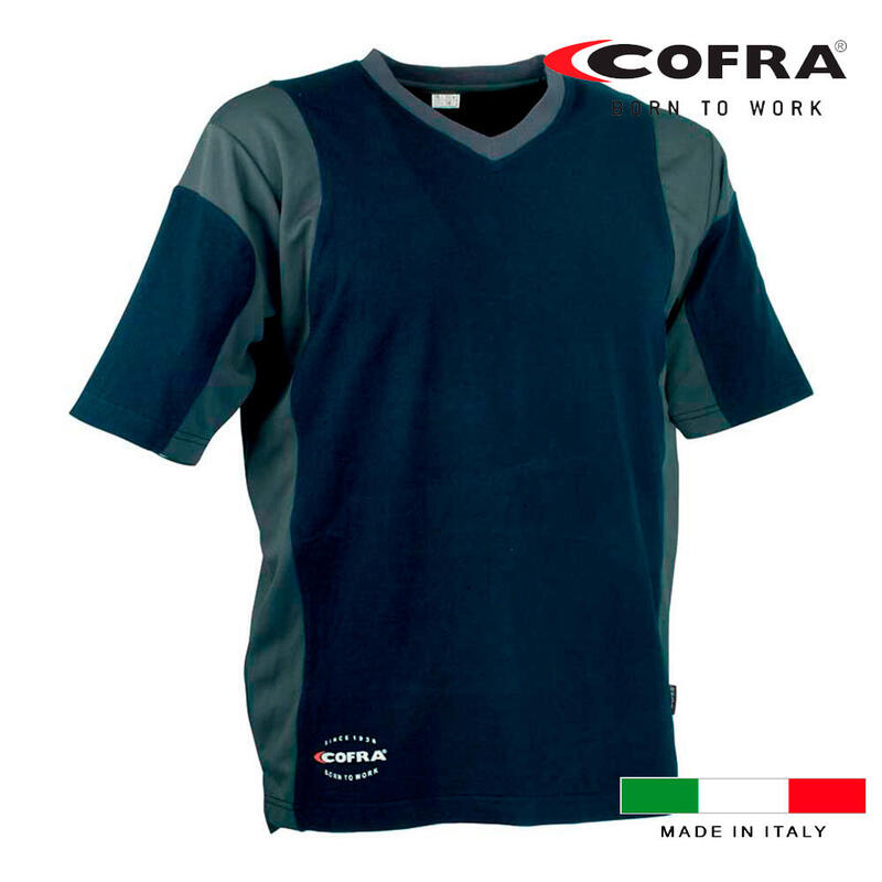 Camiseta Java Azul Marino/Gris Oscuro Cofra Talla L