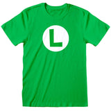 Camiseta Luigi Badge Super Mario Bros Adulto Talla Xl