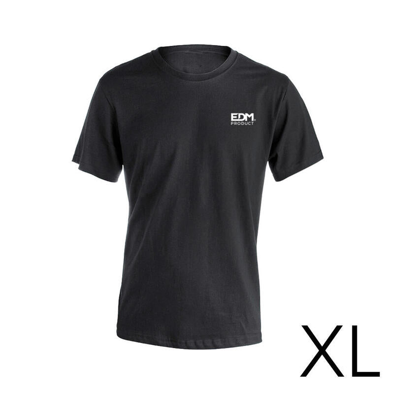 Camiseta Negra Talla-Xl Manga Corta Bordado