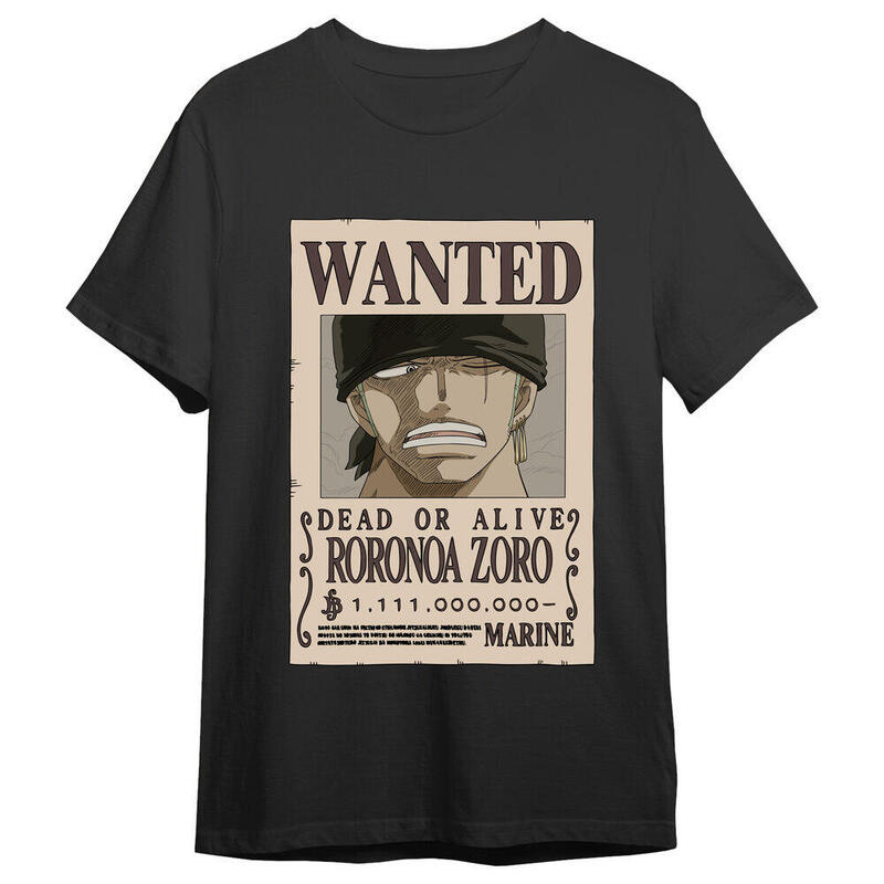 Camiseta Roronoa Zoro Wanted One Piece Adulto Talla 2xl