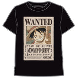 Camiseta Wanted Luffy One Piece Adulto Talla Xxl